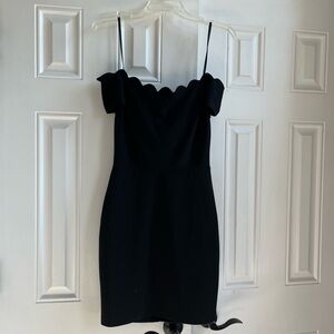 Elegant Black Scalloped Dress